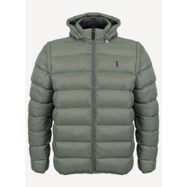 Imagem de Jaqueta Aleatory Puffer Capuz Removível Verde-Masculino