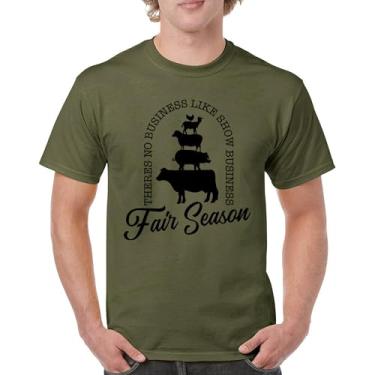 Imagem de Camiseta Fair Season There is No Business Like Show Business Agriculture Country Farm Life Farmer Pride Camiseta masculina, Verde militar, XGG