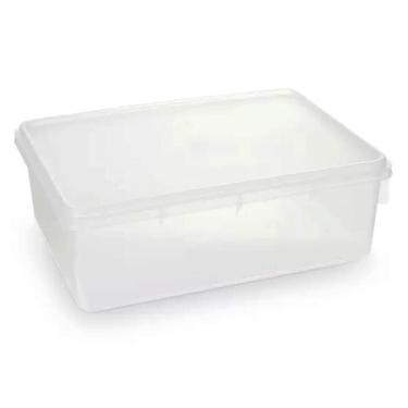Imagem de Caixa Organizadora 11L Empilhável Hermética Plasvale Plástica Retangular Closet Brinquedos