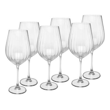 Imagem de Conjunto 6 Taças de Vinho de Cristal Ecológico Columba Optic 650ml | Wolff