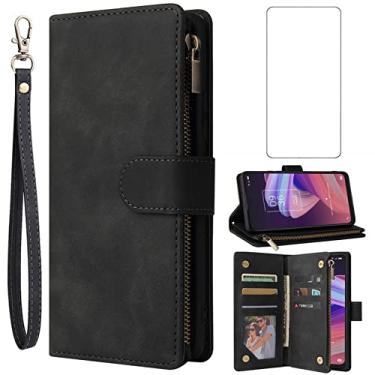 Imagem de Asuwish Compatível com TCL 10 SE 6.52 capa carteira e protetor de tela de vidro temperado capa flip couro suporte suporte acessórios celulares capas de telefone para TCL10SE TLC 10SE T766H T766S