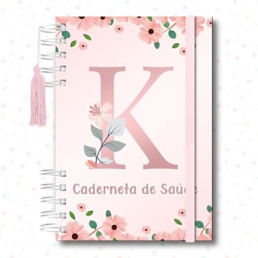 Imagem de Caderneta de Saúde da Criança, Caderno de Vacinação, Alfabeto Floral Rosa, 118 Páginas, 21,5 x 15,5 cm (K)