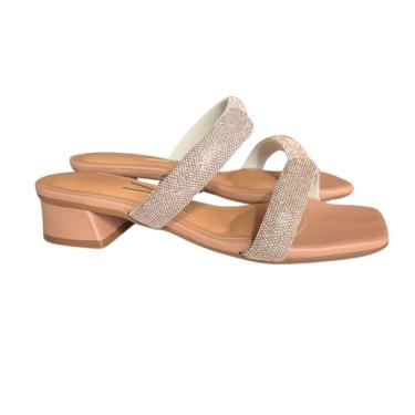 Imagem de Tamanco Feminino Vizzano Strass Brilhos Salto Grosso