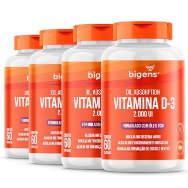 Imagem de Vitamina D3 2000ui, Softgel, Em Óleo Tcm (mct), Bigens (Kit 4)