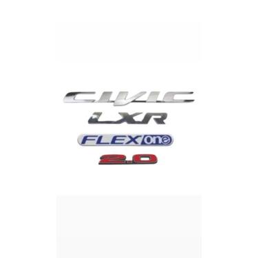 Imagem de Emblema Letreiro Honda Civic Lxr 2.0 FlexOne Ano 2012 a 2016 Peça Crom