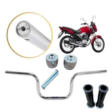 Imagem de Kit Guidão Titan 150 2022 a 2023 Pezinho Manoplas Rosca Interna Motos 
