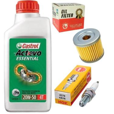Imagem de Kit Filtro Oleo, Oleo 20W50, Vela Ignição Gsr 150 11 Á 17 - VALFLEX/NG