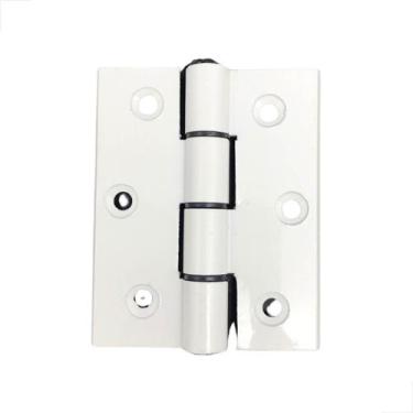 Imagem de Dobradiça 70x70 Porta De Alumínio Importado Suave Branco - Fast Vidros