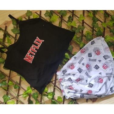 Imagem de kit 5 Baby dool pijama feminino blogueira de ondinha crooped personage