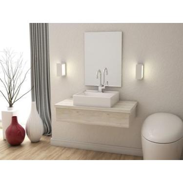 Imagem de Bancada Metrópole 801w 80cm C/cuba RT41 e Espelheira - Compace, Snow