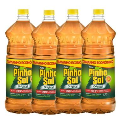 Imagem de Kit com 4 Desinfetante Pinho Sol Original 1,75L Cada