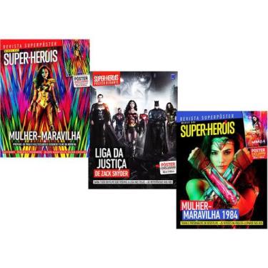 Imagem de Revista Super Pôster Mulher-Maravilha 194 Liga Justiça Kit 3 - Europa