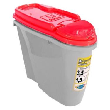 Imagem de Porta Ração Dispenser Home 3,5L Plast Pet, Vermelho