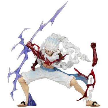 Imagem de Bonecos de uma peça, boneco Luffy Thunderbolt Five Speed Nika Luffy Estátua 16 cm/6,3 polegadas Cartoon Doll Anime Action Figure Collection Ornamento Model Gift para fãs de anime