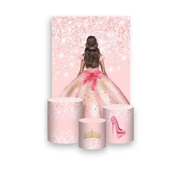 Imagem de Painel De Festa Vertical 1,50 x 2,20 + Trio De Capas Cilindro - 15 Ano