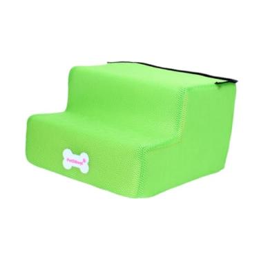 Imagem de IEUDNS 2 Níveis Rampas para Cães Degraus Escada para Animais de Estimação Resistente a Arranhões Leve Multiuso Escada para Cães para Uso Interno Pequenos, Verde