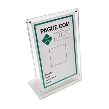 Imagem de Plaquinha para Pix com Imã Display Suporte Expositor Acrílico - GP las