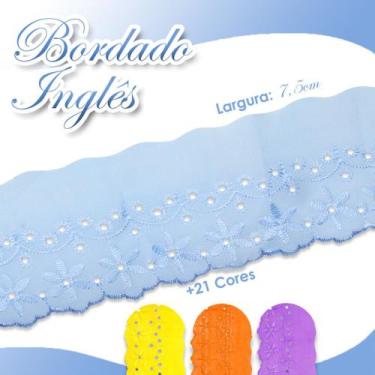 Imagem de Bordado Inglês Ctl 108 Peça Com 13,7m Várias Cores - Azul Bebe - Nº: 1
