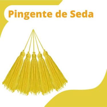 Imagem de Pingente De Seda Tassel - Franja - Amarelo Gema - Com 100 Unidades - N