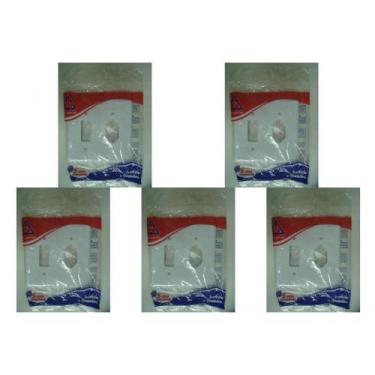 Imagem de Kit C/5 - Placa Perlex Branca 4X4 (1 Saida+Tomada) 23Pl1/1T, Branco