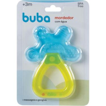 Imagem de Mordedor C/ Água Mãozinha Azul Amarelo Infantil 6139A - Buba