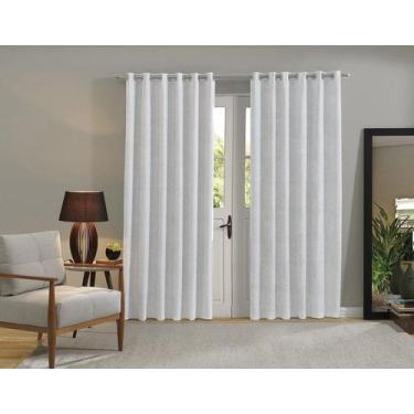 Imagem de Cortina Grande Jacquard para sala quarto 3 x 2,5 m Admirare, Branca