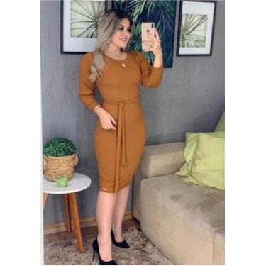 Imagem de Vestido MIDI Tubinho Faixa Moda Evangélica Feminina - Miss Flower, Car