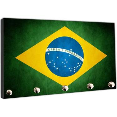 Imagem de Porta Chaves Bandeira Do Brasil Organizador Chaveiro - Vital Quadros