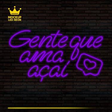 Imagem de Painel Neon Led em Acrílico Personalizado - Gente que ama açaí 0,60 x 