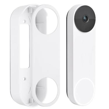 Imagem de Suporte sem perfuração para campainha Google Nest (bateria), suporte adesivo para campainha, fácil instalação para sistema de campainha Nest (branco)