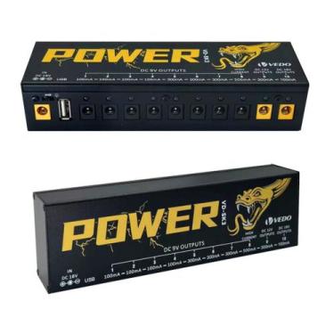 Imagem de Fonte de Alimentação Pedal Efeito Guitarra 10 Saídas Isoladas (9V, 12V