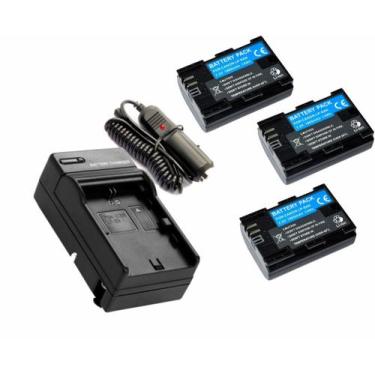 Imagem de 3 baterias LP-E6N + 1 Carregador para Canon para câmera digital e film