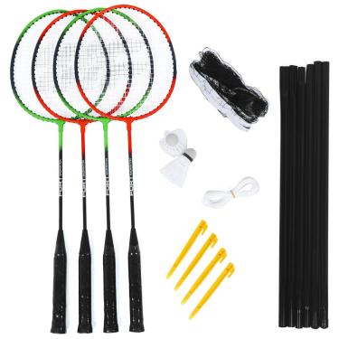 Imagem de Kit Badminton Fort Steez Lazer com 04 Raquetes Rede e 2 Petecas