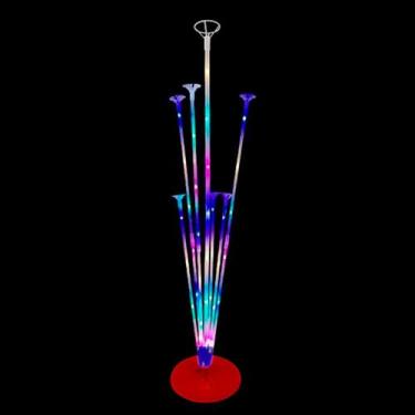 Imagem de Suporte para Balões com Base Vermelha e Leds Colorido - 1 unidade - Pa