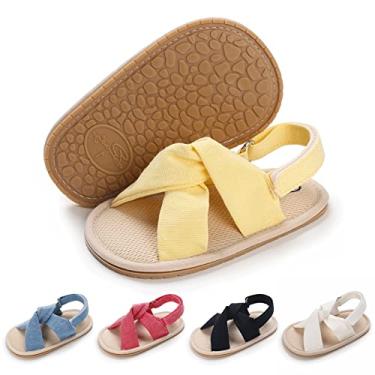 Imagem de Sapatos de verão para bebês meninos e meninas, sola de borracha, para uso ao ar livre, primeiro andador, meninas e meninos, I# amarelo, 12-18 Months Toddler