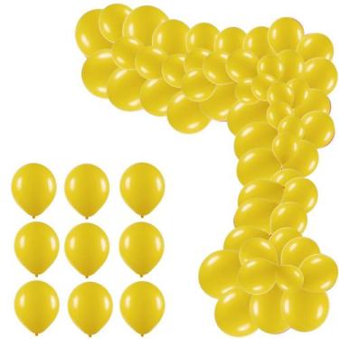 Imagem de Balão Bexiga 9 Polegadas Pacote Com 50, Balão Liso Para Decoração De F