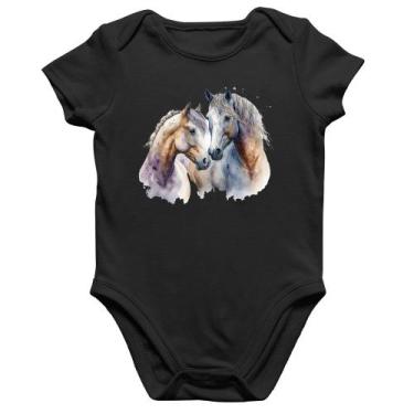 Imagem de Body Bebê Algodão Cavalo e Égua - Foca na Moda, Preto, GG