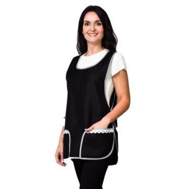 Imagem de kit 5 Avental Bata Com Renda 2 Bolsos Inteiro Oxford Lojaloja - Loja L
