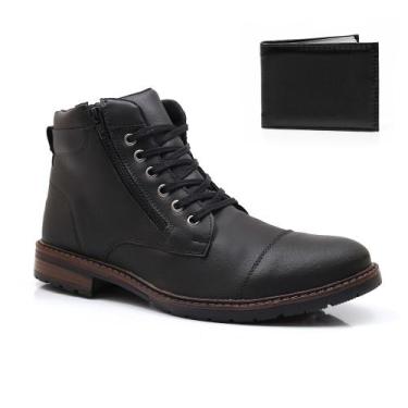 Imagem de Bota Masculina Bredeni Com Ziper State Com Carteira, 39, Preto, Mascul