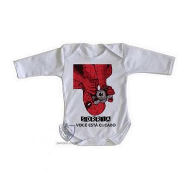 Imagem de body nenê criança roupa bebê manga longa Homem Aranha foto - Empório D