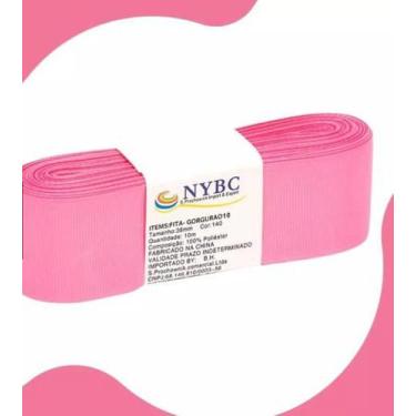 Imagem de Fita Gorgurão Artesanato Laço 10m 38mm Cores Variadas NYBC, Pink