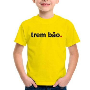 Imagem de Camiseta Infantil Trem bão - Foca na Moda, Amarelo, 12