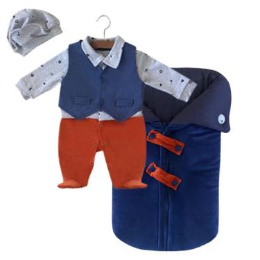 Imagem de Saida Maternidade Menino Elegante 022-128 - PEQUENO ANJO, Azul, RN