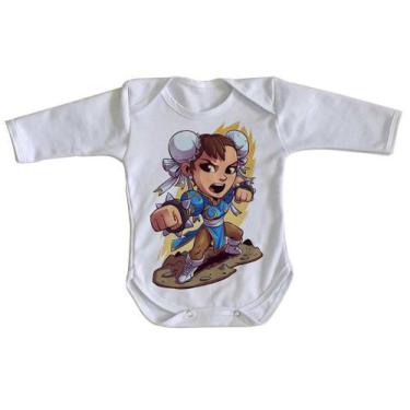 Imagem de body nenê criança roupa bebê manga longa Chun Li Street Figther - Empó