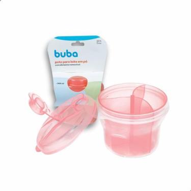 Imagem de Pote Dosador De Leite Em Pó Alimentação Bebe 3 Divisórias - Buba, Rosa