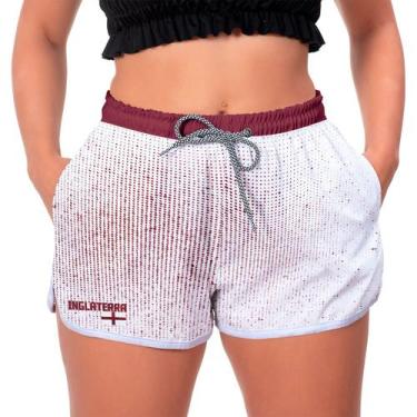 Imagem de Short Branco Feminino Time Inglaterra Leve Macio Verão 2022 - Bueno St