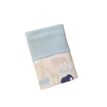 Imagem de Fronha Avulsa 50x70cm Decorada Infantil Selva Malha Azul Arrumadinho E