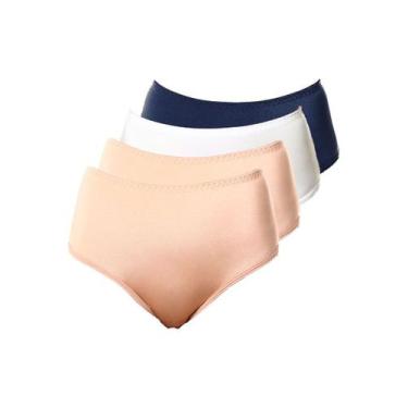 Imagem de Kit com 4 Calcinhas Alta Chanson Demillus 57850, Bege, G