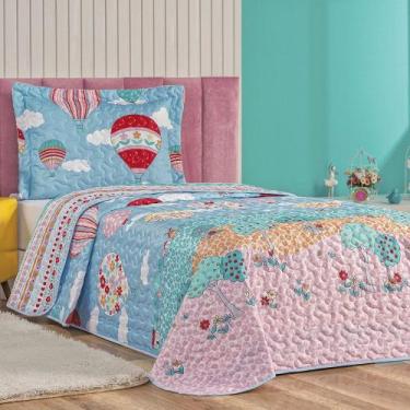 Imagem de Colcha Infantil SOLTEIRO 2 pç Dupla Face Matelado Estampado - SAFIRA E