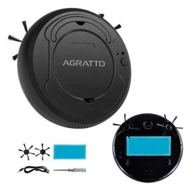 Imagem de Aspirador de Pó Robô Agratto Praticci USB 3W Preto Bivolt - AAR01L-04,